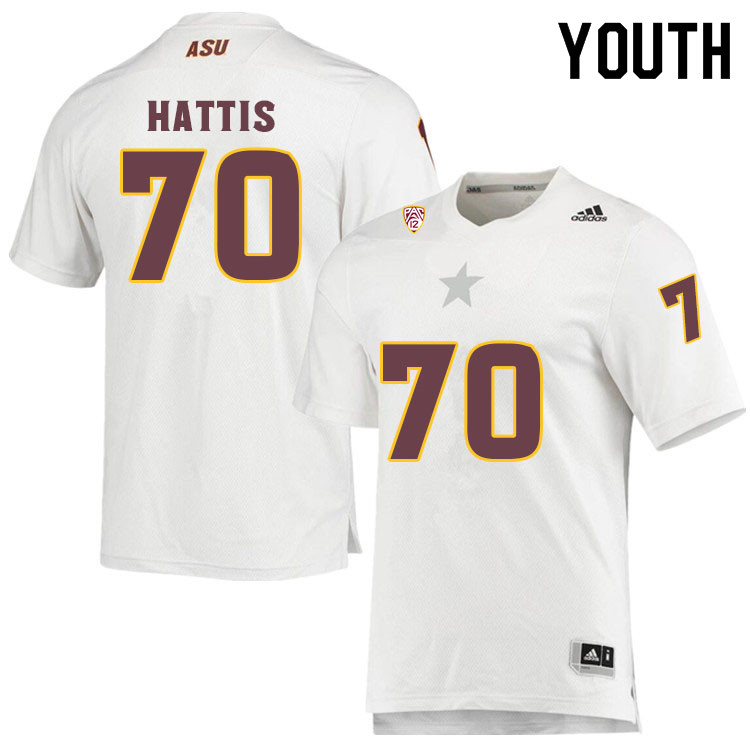 Youth #70 Henry HattisArizona State Sun Devils College Football Jerseys Sale-White - Click Image to Close